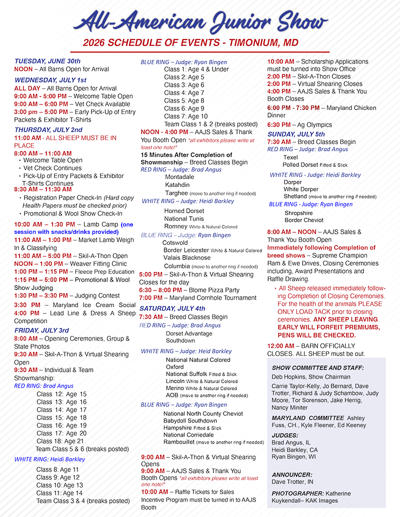 2026 Schedule 2026 Schedule